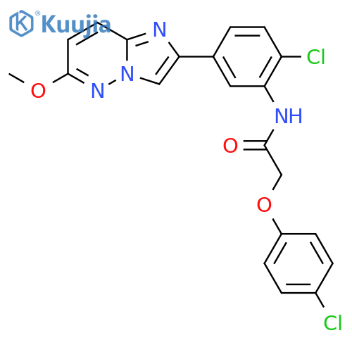 N-(2-chloro-5-{6-methoxyimidazo1,2-bpyridazin-2-yl}phenyl)-2-(4-chlorophenoxy)acetamide structure