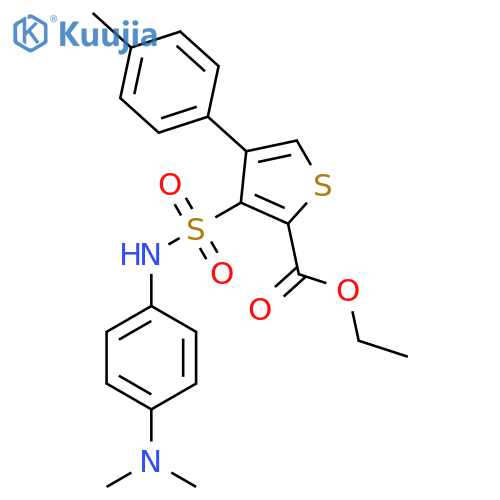 ethyl 3-{4-(dimethylamino)phenylsulfamoyl}-4-(4-methylphenyl)thiophene-2-carboxylate structure