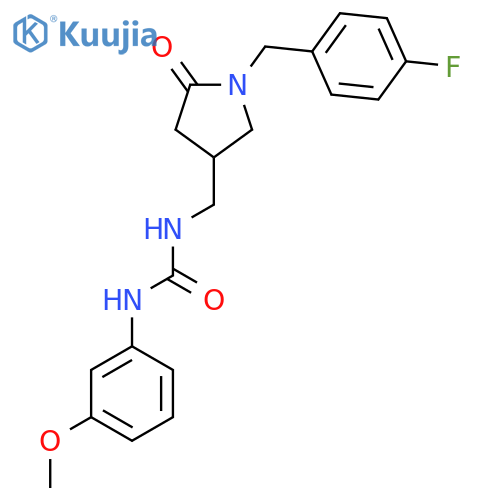 3-({1-(4-fluorophenyl)methyl-5-oxopyrrolidin-3-yl}methyl)-1-(3-methoxyphenyl)urea structure