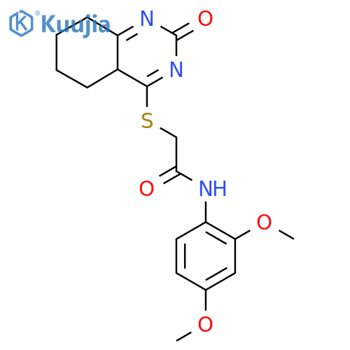 N-(2,4-dimethoxyphenyl)-2-(2-oxo-1,2,5,6,7,8-hexahydroquinazolin-4-yl)sulfanylacetamide structure