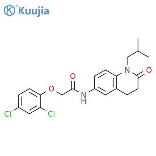 2-(2,4-dichlorophenoxy)-N-1-(2-methylpropyl)-2-oxo-1,2,3,4-tetrahydroquinolin-6-ylacetamide structure