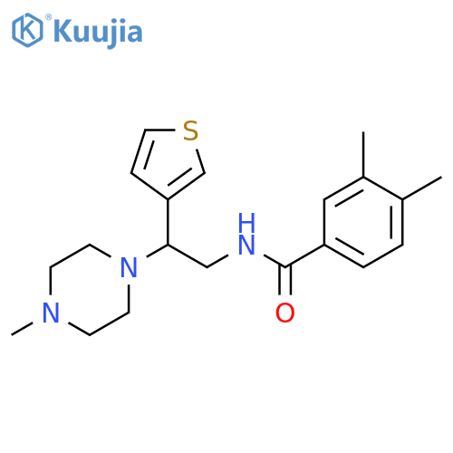 3,4-dimethyl-N-2-(4-methylpiperazin-1-yl)-2-(thiophen-3-yl)ethylbenzamide structure