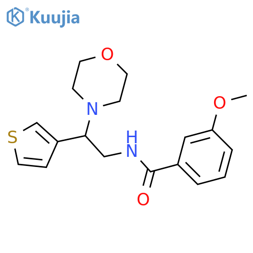 3-methoxy-N-2-(morpholin-4-yl)-2-(thiophen-3-yl)ethylbenzamide structure