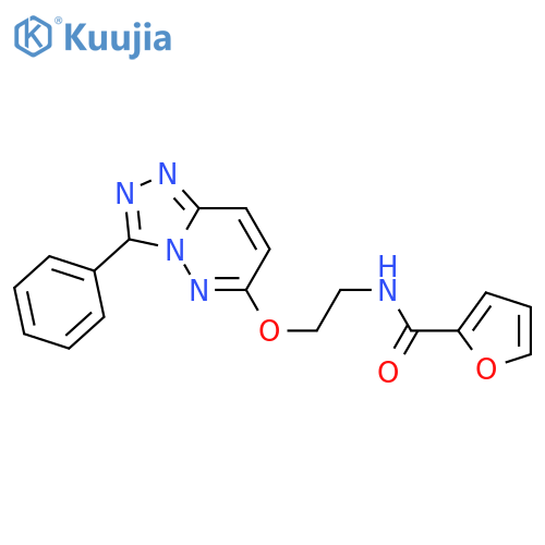 N-2-({3-phenyl-1,2,4triazolo4,3-bpyridazin-6-yl}oxy)ethylfuran-2-carboxamide structure