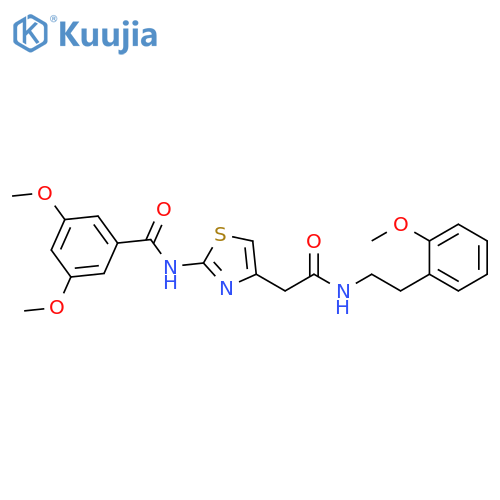 3,5-dimethoxy-N-4-({2-(2-methoxyphenyl)ethylcarbamoyl}methyl)-1,3-thiazol-2-ylbenzamide structure