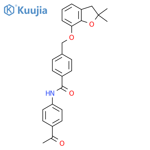 N-(4-acetylphenyl)-4-{[(2,2-dimethyl-2,3-dihydro-1-benzofuran-7-yl)oxy]methyl}benzamide structure