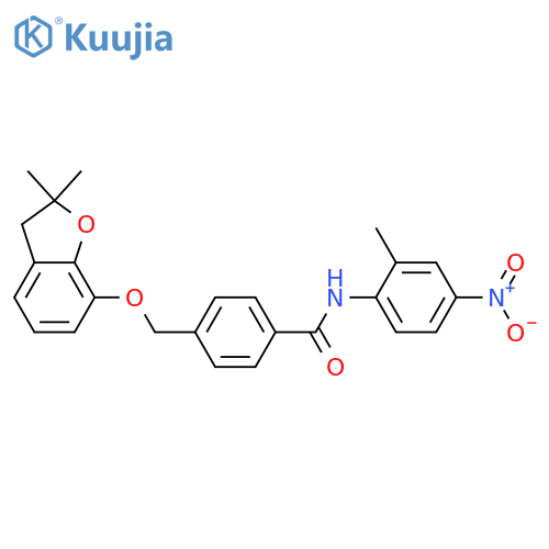 4-{(2,2-dimethyl-2,3-dihydro-1-benzofuran-7-yl)oxymethyl}-N-(2-methyl-4-nitrophenyl)benzamide structure