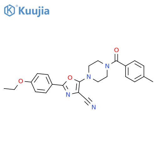 2-(4-ethoxyphenyl)-5-4-(4-methylbenzoyl)piperazin-1-yl-1,3-oxazole-4-carbonitrile structure