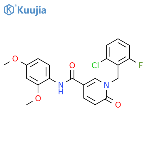 1-(2-chloro-6-fluorophenyl)methyl-N-(2,4-dimethoxyphenyl)-6-oxo-1,6-dihydropyridine-3-carboxamide structure