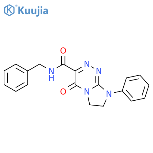 N-benzyl-4-oxo-8-phenyl-4H,6H,7H,8H-imidazo2,1-c1,2,4triazine-3-carboxamide structure