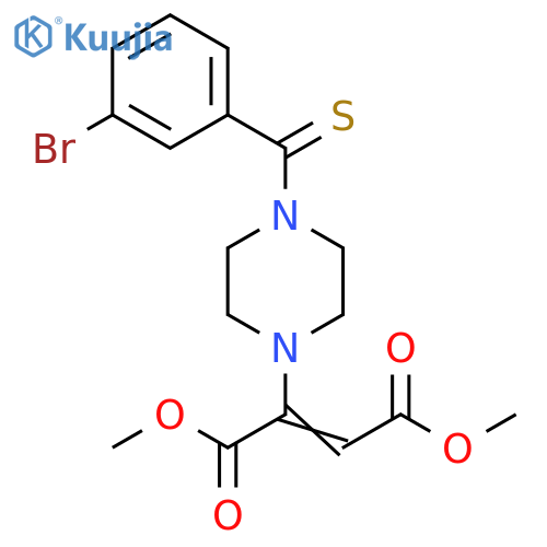 1,4-dimethyl (2E)-2-4-(3-bromobenzenecarbothioyl)piperazin-1-ylbut-2-enedioate structure