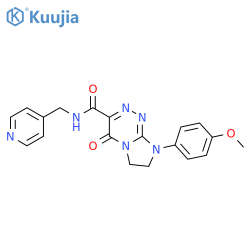 8-(4-methoxyphenyl)-4-oxo-N-(pyridin-4-yl)methyl-4H,6H,7H,8H-imidazo2,1-c1,2,4triazine-3-carboxamide structure