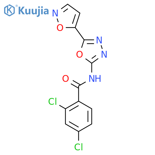 2,4-dichloro-N-5-(1,2-oxazol-5-yl)-1,3,4-oxadiazol-2-ylbenzamide structure