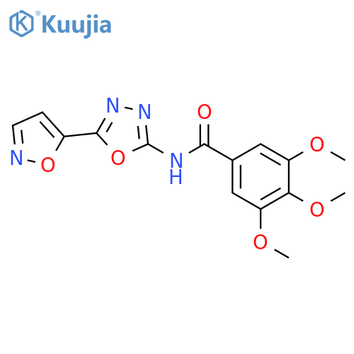 3,4,5-trimethoxy-N-5-(1,2-oxazol-5-yl)-1,3,4-oxadiazol-2-ylbenzamide structure