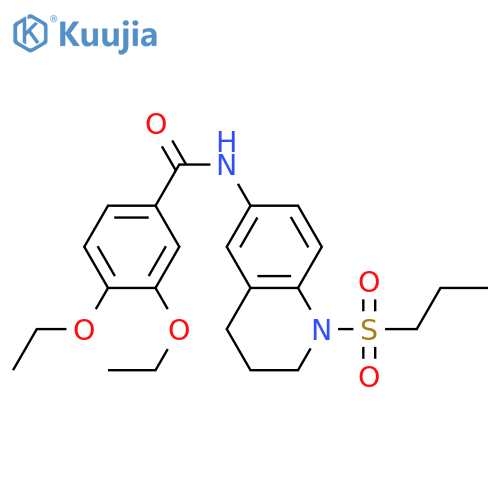 3,4-diethoxy-N-1-(propane-1-sulfonyl)-1,2,3,4-tetrahydroquinolin-6-ylbenzamide structure
