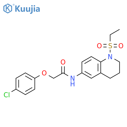 2-(4-chlorophenoxy)-N-1-(ethanesulfonyl)-1,2,3,4-tetrahydroquinolin-6-ylacetamide structure