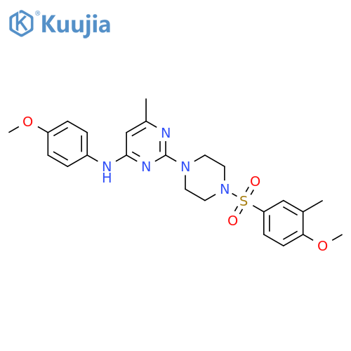 2-4-(4-methoxy-3-methylbenzenesulfonyl)piperazin-1-yl-N-(4-methoxyphenyl)-6-methylpyrimidin-4-amine structure