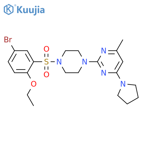 2-4-(5-bromo-2-ethoxybenzenesulfonyl)piperazin-1-yl-4-methyl-6-(pyrrolidin-1-yl)pyrimidine structure