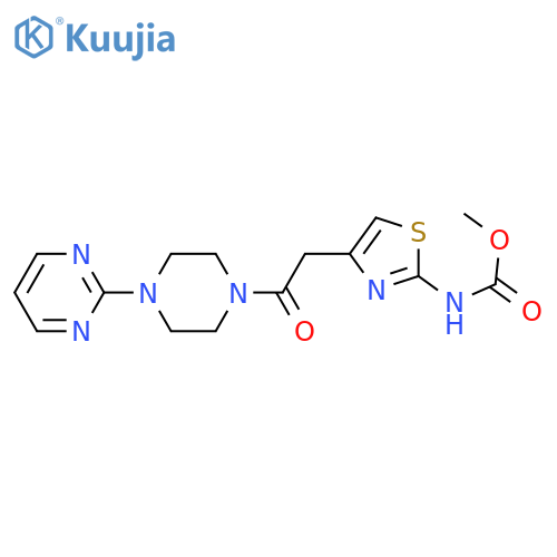 methyl N-(4-{2-oxo-2-4-(pyrimidin-2-yl)piperazin-1-ylethyl}-1,3-thiazol-2-yl)carbamate structure