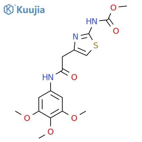 methyl N-(4-{(3,4,5-trimethoxyphenyl)carbamoylmethyl}-1,3-thiazol-2-yl)carbamate structure