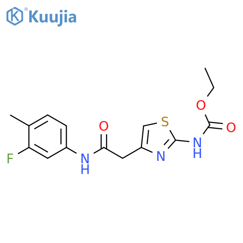 ethyl N-(4-{(3-fluoro-4-methylphenyl)carbamoylmethyl}-1,3-thiazol-2-yl)carbamate structure