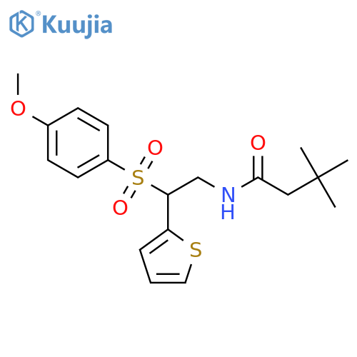 N-2-(4-methoxybenzenesulfonyl)-2-(thiophen-2-yl)ethyl-3,3-dimethylbutanamide structure
