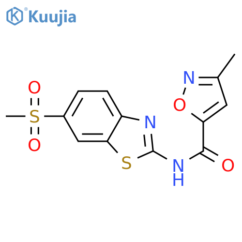 N-(6-methanesulfonyl-1,3-benzothiazol-2-yl)-3-methyl-1,2-oxazole-5-carboxamide structure
