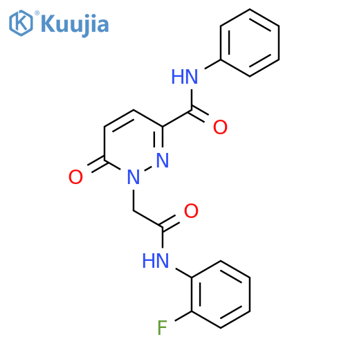 1-{(2-fluorophenyl)carbamoylmethyl}-6-oxo-N-phenyl-1,6-dihydropyridazine-3-carboxamide structure