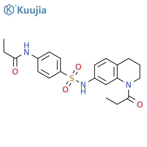 N-{4-(1-propanoyl-1,2,3,4-tetrahydroquinolin-7-yl)sulfamoylphenyl}propanamide structure