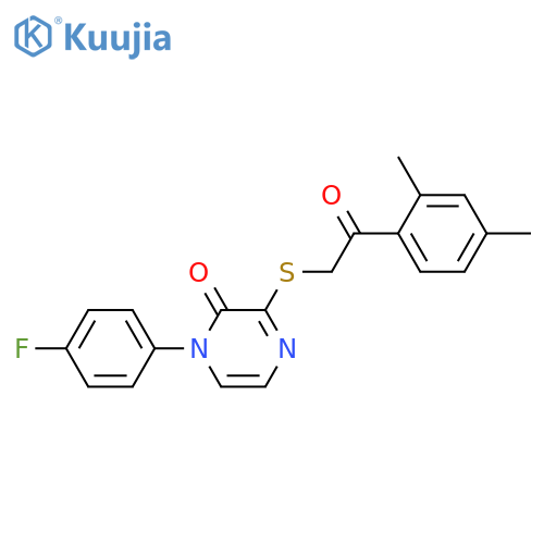 3-{2-(2,4-dimethylphenyl)-2-oxoethylsulfanyl}-1-(4-fluorophenyl)-1,2-dihydropyrazin-2-one structure