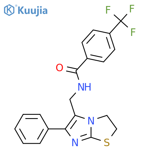 N-({6-phenyl-2H,3H-imidazo2,1-b1,3thiazol-5-yl}methyl)-4-(trifluoromethyl)benzamide structure