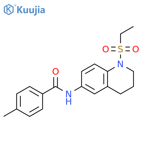 N-1-(ethanesulfonyl)-1,2,3,4-tetrahydroquinolin-6-yl-4-methylbenzamide structure