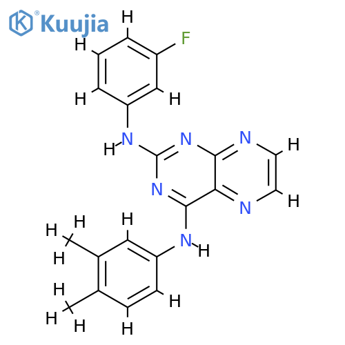 N4-(3,4-dimethylphenyl)-N2-(3-fluorophenyl)pteridine-2,4-diamine structure