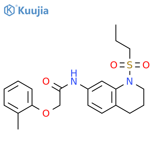 2-(2-methylphenoxy)-N-1-(propane-1-sulfonyl)-1,2,3,4-tetrahydroquinolin-7-ylacetamide structure