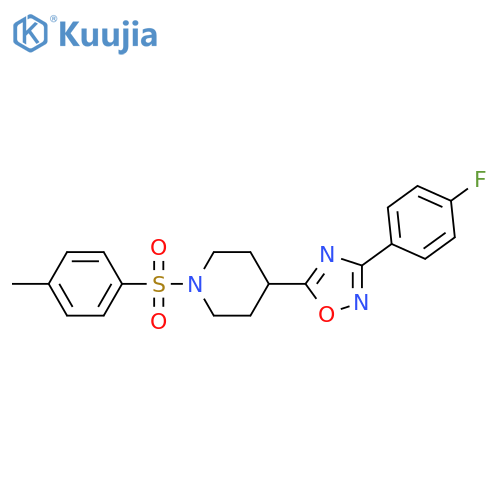 4-3-(4-fluorophenyl)-1,2,4-oxadiazol-5-yl-1-(4-methylbenzenesulfonyl)piperidine structure