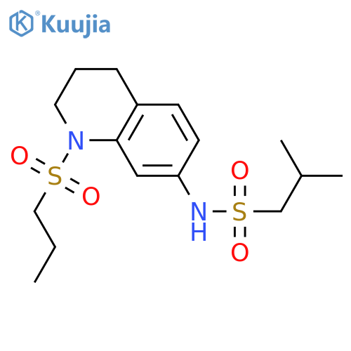 2-methyl-N-1-(propane-1-sulfonyl)-1,2,3,4-tetrahydroquinolin-7-ylpropane-1-sulfonamide structure