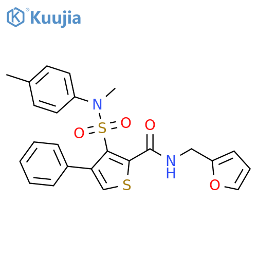 N-(furan-2-yl)methyl-3-methyl(4-methylphenyl)sulfamoyl-4-phenylthiophene-2-carboxamide structure