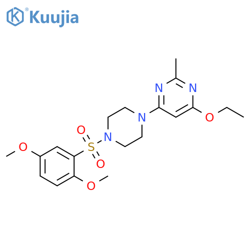 4-4-(2,5-dimethoxybenzenesulfonyl)piperazin-1-yl-6-ethoxy-2-methylpyrimidine structure