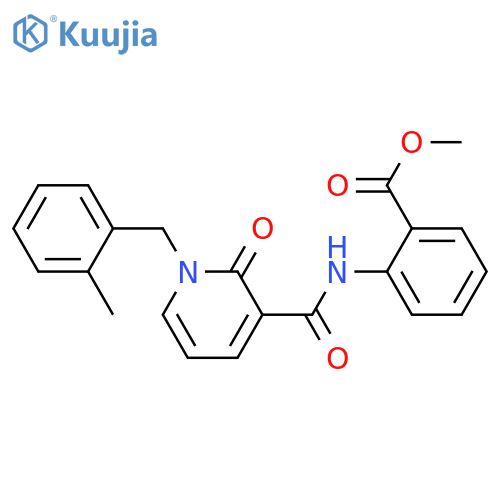 methyl 2-{1-(2-methylphenyl)methyl-2-oxo-1,2-dihydropyridine-3-amido}benzoate structure