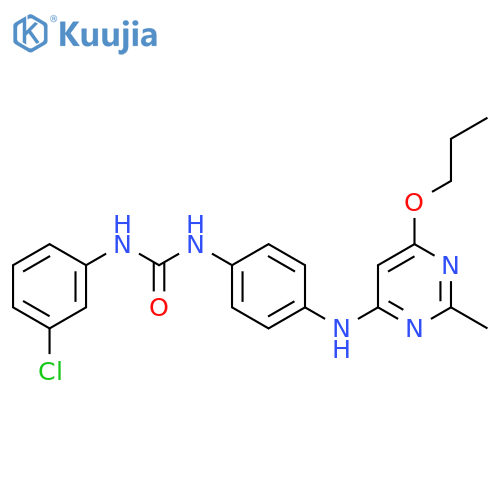3-(3-chlorophenyl)-1-{4-(2-methyl-6-propoxypyrimidin-4-yl)aminophenyl}urea structure