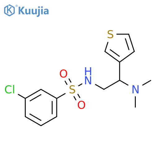 3-chloro-N-2-(dimethylamino)-2-(thiophen-3-yl)ethylbenzene-1-sulfonamide structure