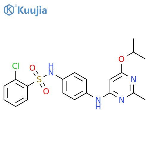 2-chloro-N-(4-{2-methyl-6-(propan-2-yloxy)pyrimidin-4-ylamino}phenyl)benzene-1-sulfonamide structure
