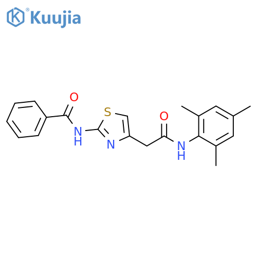 N-(4-{(2,4,6-trimethylphenyl)carbamoylmethyl}-1,3-thiazol-2-yl)benzamide structure