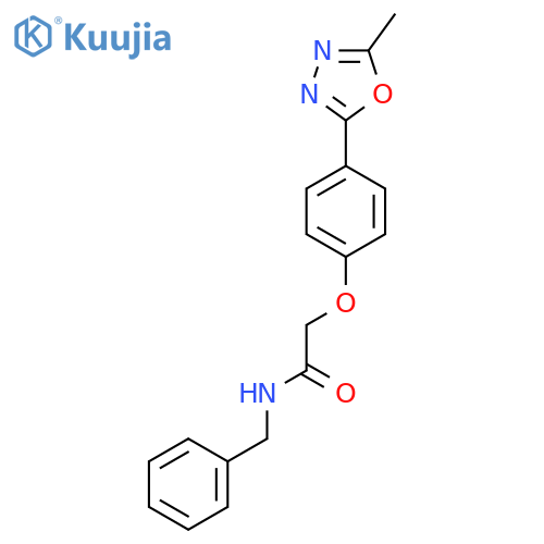 N-benzyl-2-4-(5-methyl-1,3,4-oxadiazol-2-yl)phenoxyacetamide structure