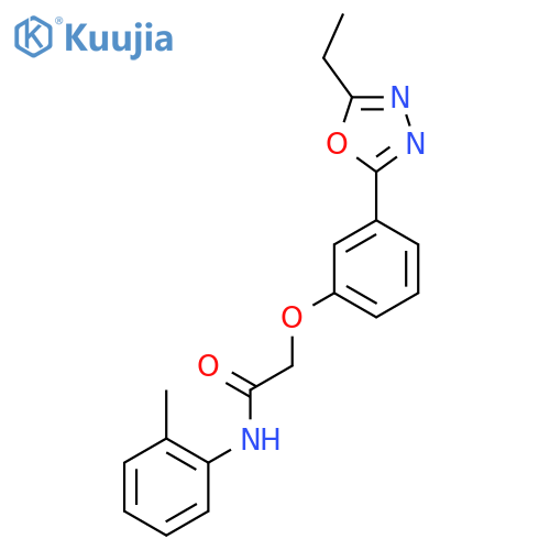 2-3-(5-ethyl-1,3,4-oxadiazol-2-yl)phenoxy-N-(2-methylphenyl)acetamide structure