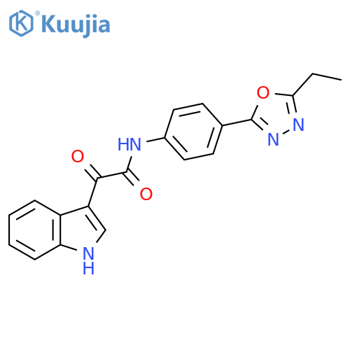 N-4-(5-ethyl-1,3,4-oxadiazol-2-yl)phenyl-2-(1H-indol-3-yl)-2-oxoacetamide structure