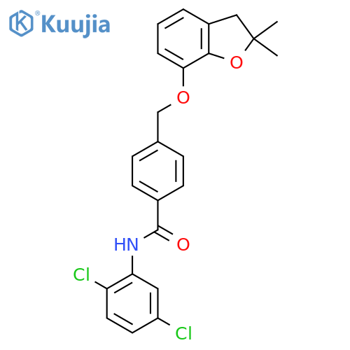 N-(2,5-dichlorophenyl)-4-{(2,2-dimethyl-2,3-dihydro-1-benzofuran-7-yl)oxymethyl}benzamide structure