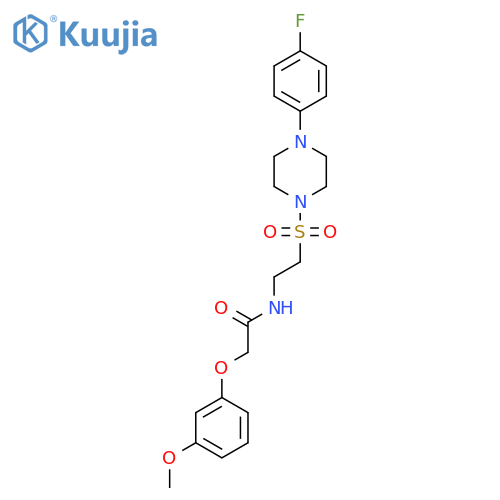 N-(2-{4-(4-fluorophenyl)piperazin-1-ylsulfonyl}ethyl)-2-(3-methoxyphenoxy)acetamide structure