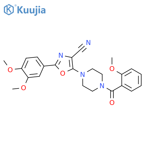 2-(3,4-dimethoxyphenyl)-5-4-(2-methoxybenzoyl)piperazin-1-yl-1,3-oxazole-4-carbonitrile structure