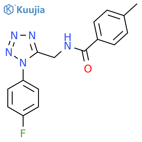 N-{1-(4-fluorophenyl)-1H-1,2,3,4-tetrazol-5-ylmethyl}-4-methylbenzamide structure